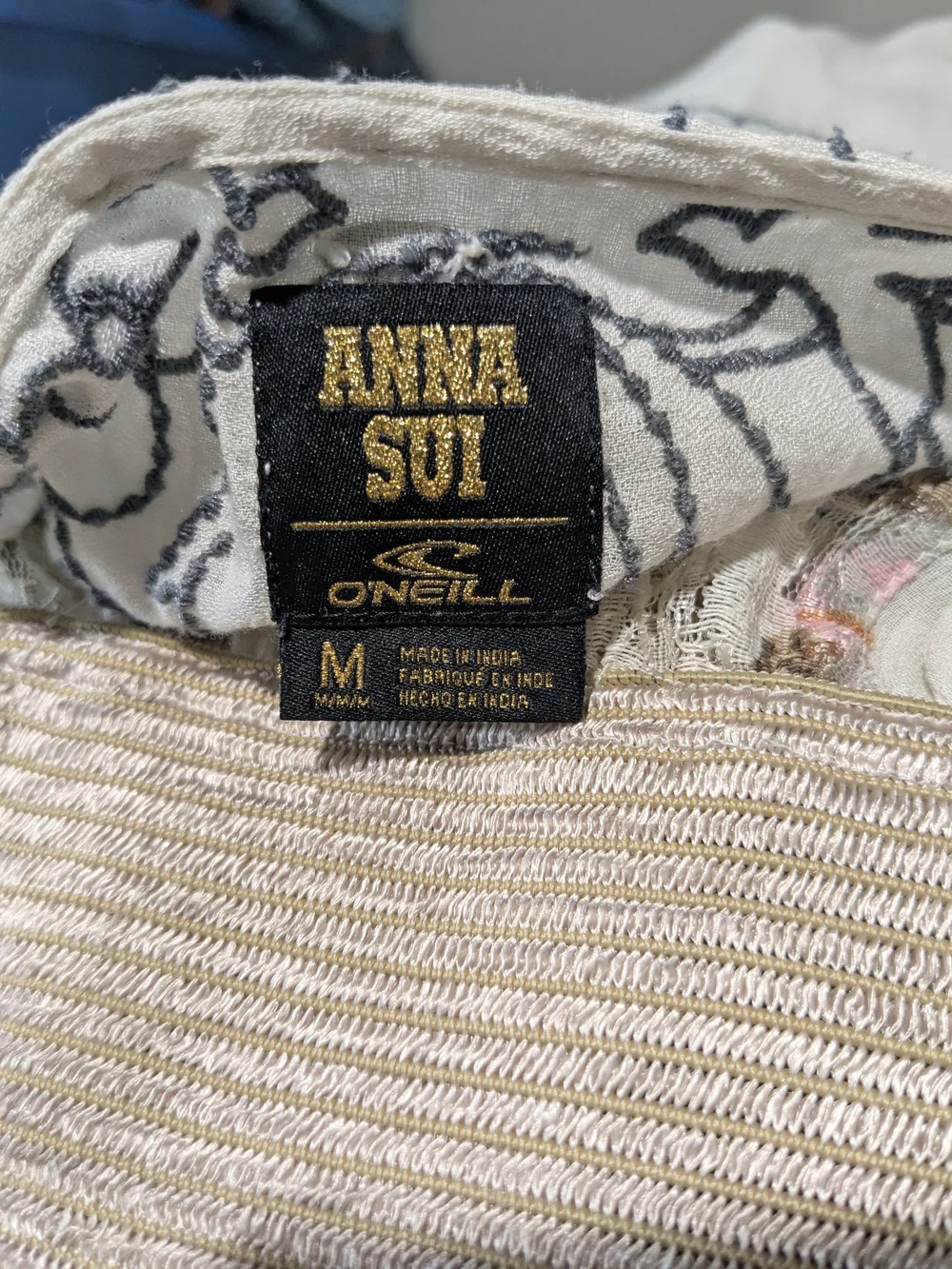 Anna Sui X O'Neill Collab Boho Fringe Tasseled Embroidered Shawl
